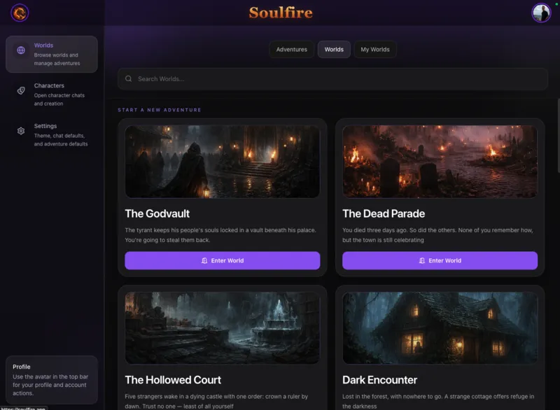 Desktop worlds browser